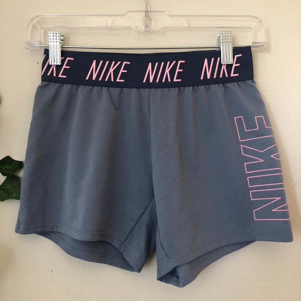 Nike dri fit blue and pink girls shorts